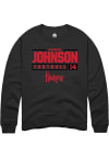 Main image for Rahmir Johnson Rally Mens Black Nebraska Cornhuskers NIL Stacked Box Crew Sweatshirt