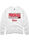 Main image for Teddy Prochazka Rally Mens White Nebraska Cornhuskers NIL Stacked Box Crew Sweatshirt