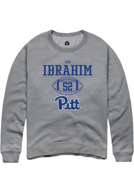 Abe Ibrahim Rally Mens Graphite Pitt Panthers NIL Sport Icon Crew Sweatshirt