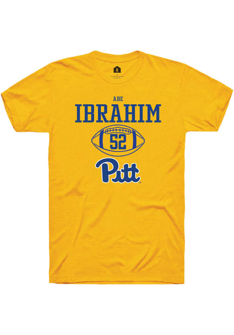 Abe Ibrahim Gold Pitt Panthers NIL Sport Icon Short Sleeve T Shirt