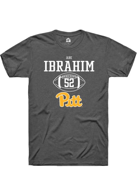 Abe Ibrahim Grey Pitt Panthers NIL Sport Icon Short Sleeve T Shirt