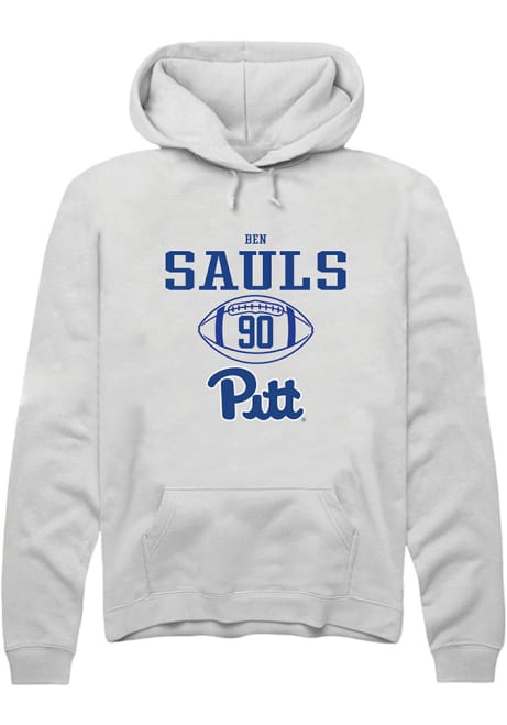 Ben Sauls Rally Mens White Pitt Panthers NIL Sport Icon Hooded Sweatshirt