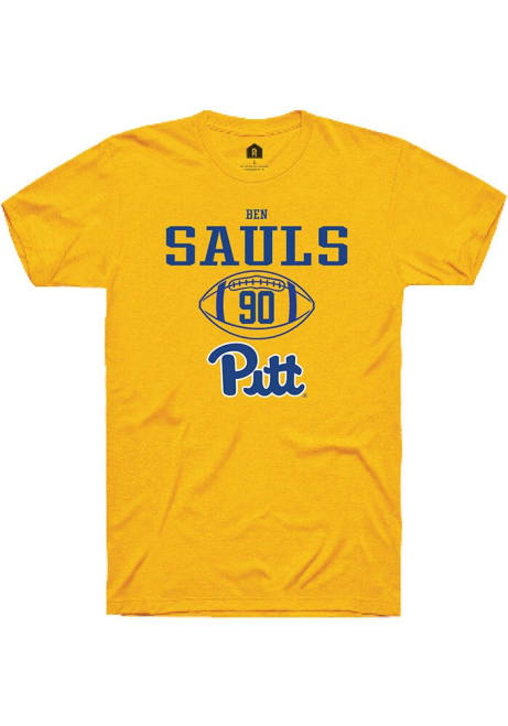 Ben Sauls Gold Pitt Panthers NIL Sport Icon Short Sleeve T Shirt