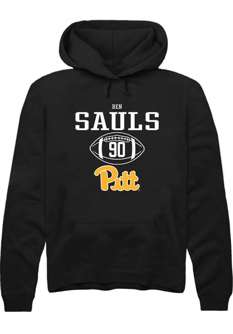 Ben Sauls Rally Mens Black Pitt Panthers NIL Sport Icon Hooded Sweatshirt