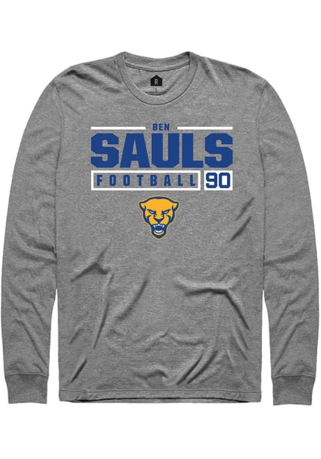 Ben Sauls Rally Mens Graphite Pitt Panthers NIL Stacked Box Tee