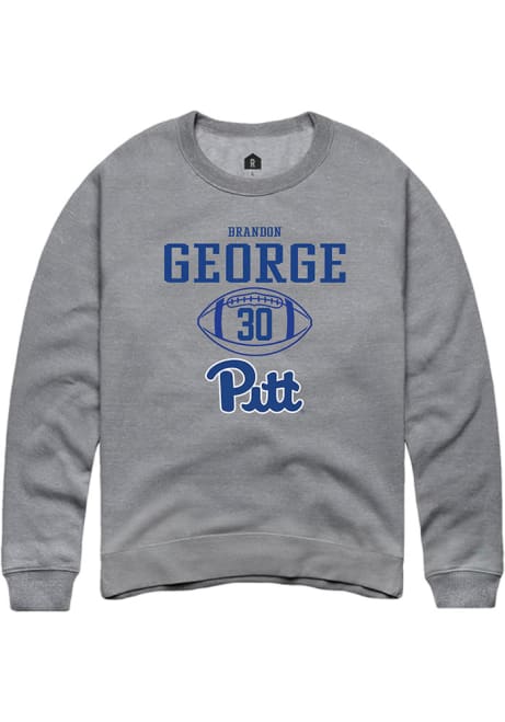 Brandon George Rally Mens Graphite Pitt Panthers NIL Sport Icon Crew Sweatshirt