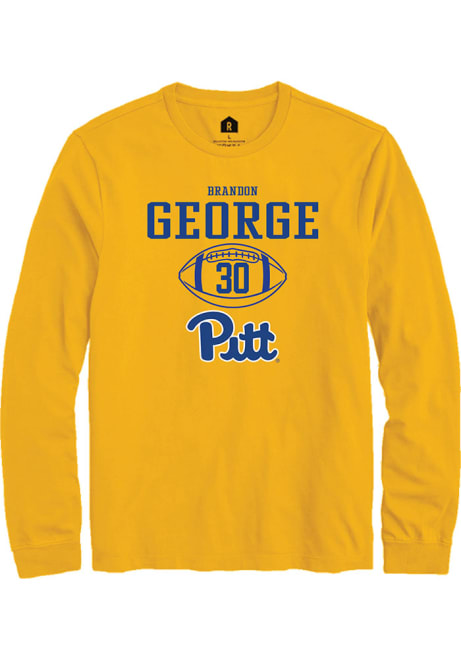 Brandon George Rally Mens Gold Pitt Panthers NIL Sport Icon Tee