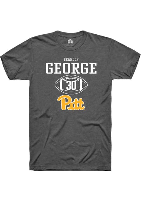 Brandon George Dark Grey Pitt Panthers NIL Sport Icon Short Sleeve T Shirt