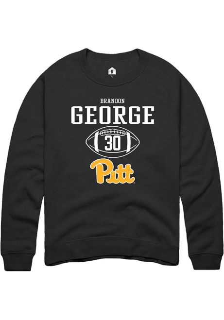 Brandon George Rally Mens Black Pitt Panthers NIL Sport Icon Crew Sweatshirt