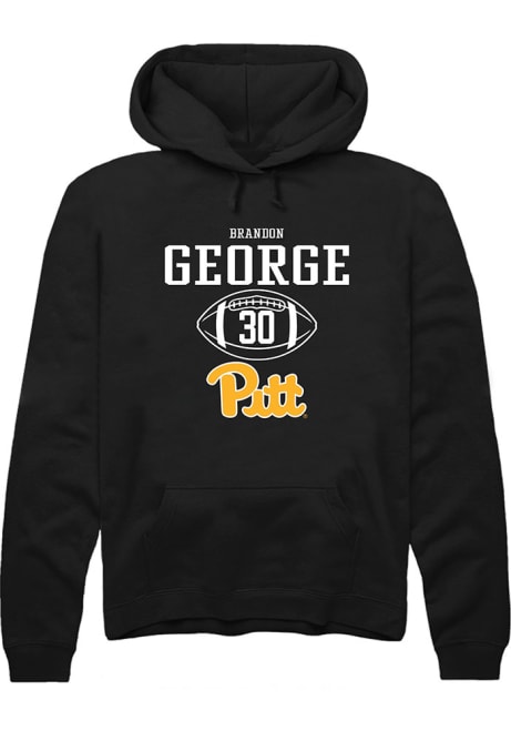 Brandon George Rally Mens Black Pitt Panthers NIL Sport Icon Hooded Sweatshirt