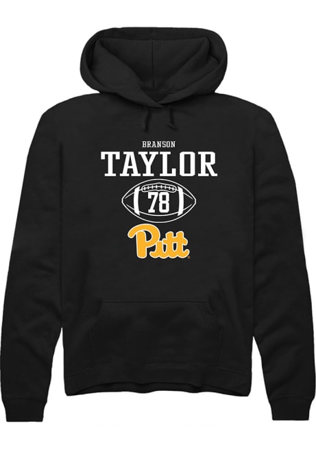 Branson Taylor Rally Mens Black Pitt Panthers NIL Sport Icon Hooded Sweatshirt