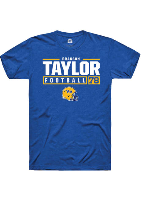 Branson Taylor Blue Pitt Panthers NIL Stacked Box Short Sleeve T Shirt