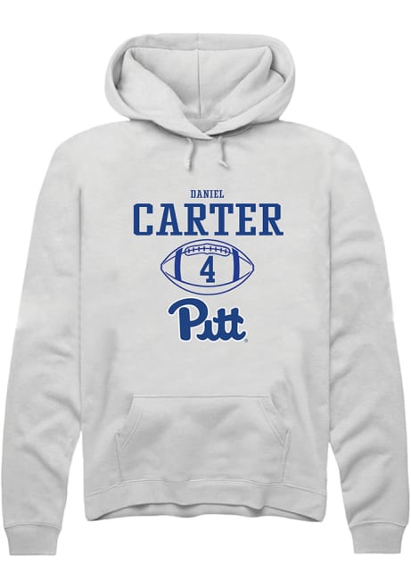 Daniel Carter Rally Mens White Pitt Panthers NIL Sport Icon Hooded Sweatshirt