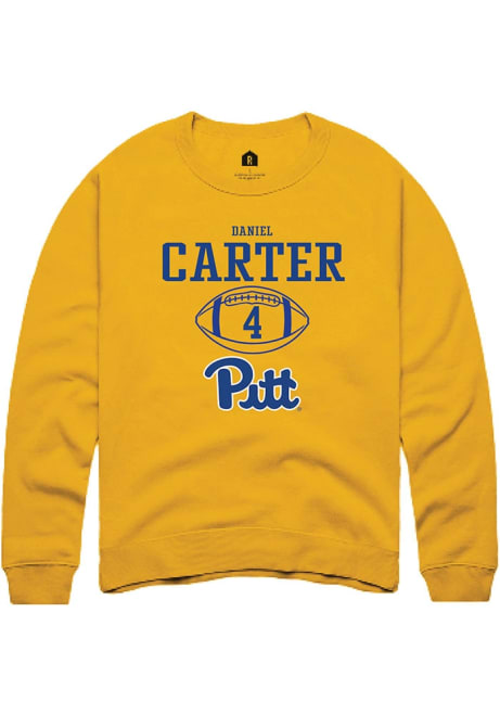 Daniel Carter Rally Mens Gold Pitt Panthers NIL Sport Icon Crew Sweatshirt