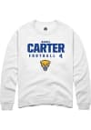 Main image for Daniel Carter  Rally Pitt Panthers Mens White NIL Stacked Box Long Sleeve Crew Sweatshirt