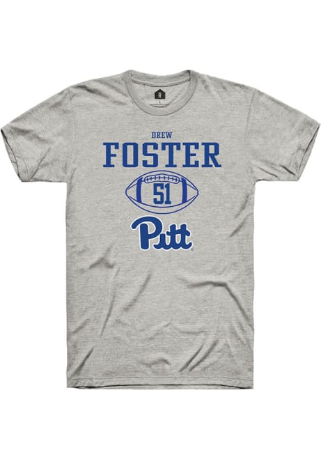 Drew Foster Ash Pitt Panthers NIL Sport Icon Short Sleeve T Shirt