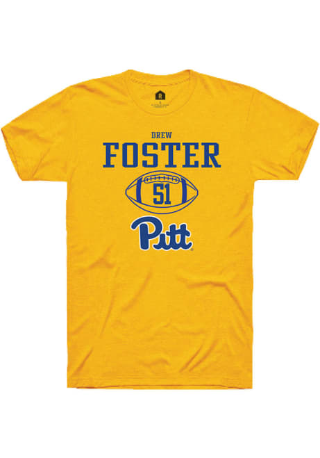 Drew Foster Gold Pitt Panthers NIL Sport Icon Short Sleeve T Shirt