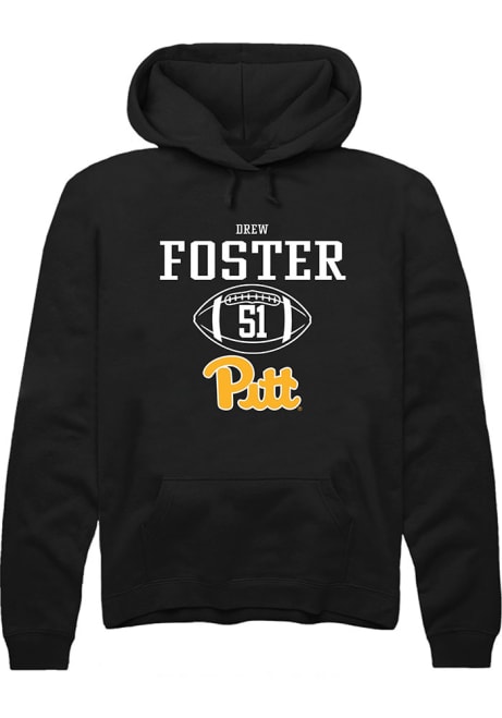 Drew Foster Rally Mens Black Pitt Panthers NIL Sport Icon Hooded Sweatshirt