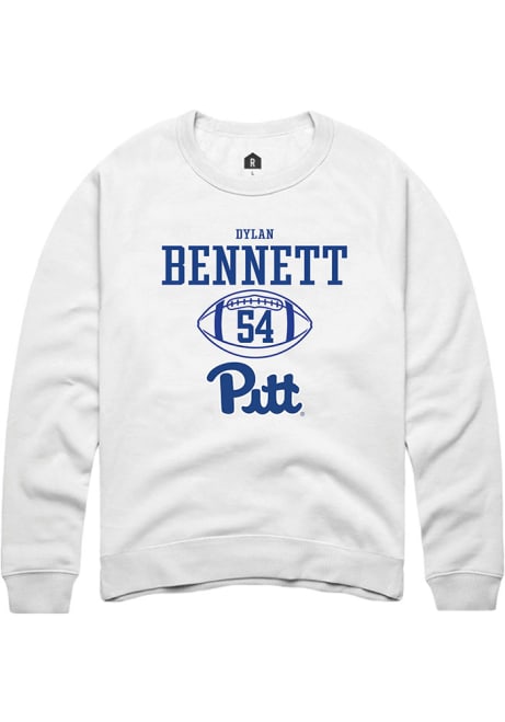 Dylan Bennett Rally Mens White Pitt Panthers NIL Sport Icon Crew Sweatshirt