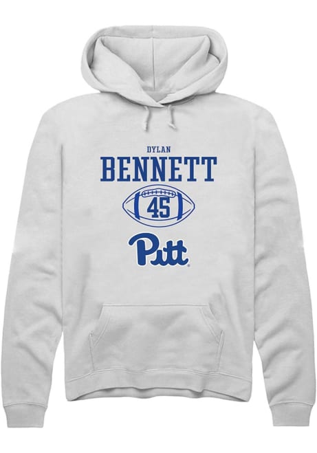 Dylan Bennett Rally Mens White Pitt Panthers NIL Sport Icon Hooded Sweatshirt