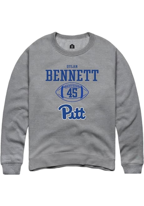 Dylan Bennett Rally Mens Graphite Pitt Panthers NIL Sport Icon Crew Sweatshirt