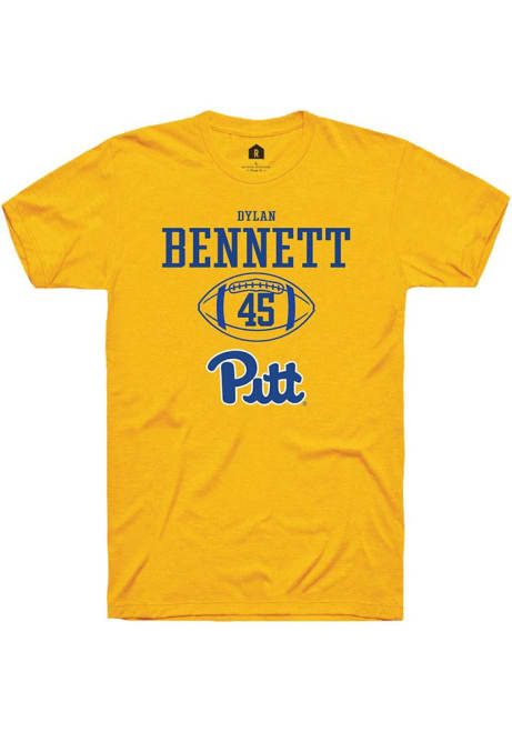 Dylan Bennett Gold Pitt Panthers NIL Sport Icon Short Sleeve T Shirt