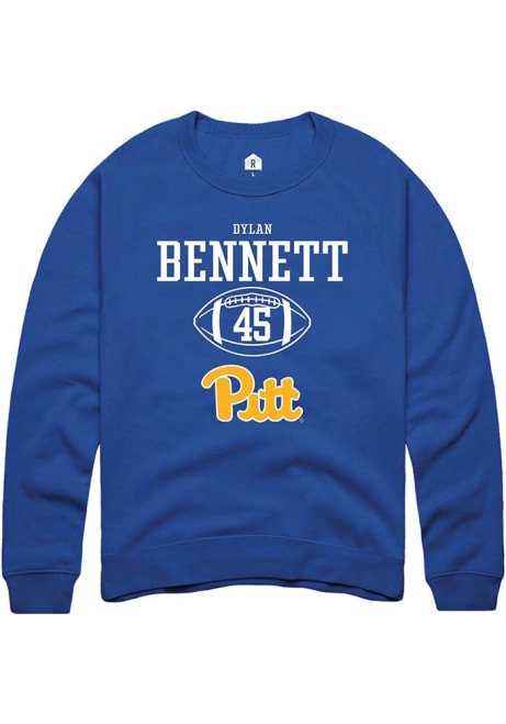 Dylan Bennett Rally Mens Blue Pitt Panthers NIL Sport Icon Crew Sweatshirt