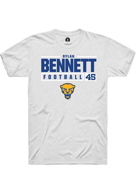 Dylan Bennett White Pitt Panthers NIL Stacked Box Short Sleeve T Shirt