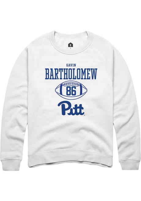 Gavin Bartholomew Rally Mens White Pitt Panthers NIL Sport Icon Crew Sweatshirt