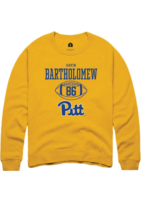 Gavin Bartholomew Rally Mens Gold Pitt Panthers NIL Sport Icon Crew Sweatshirt