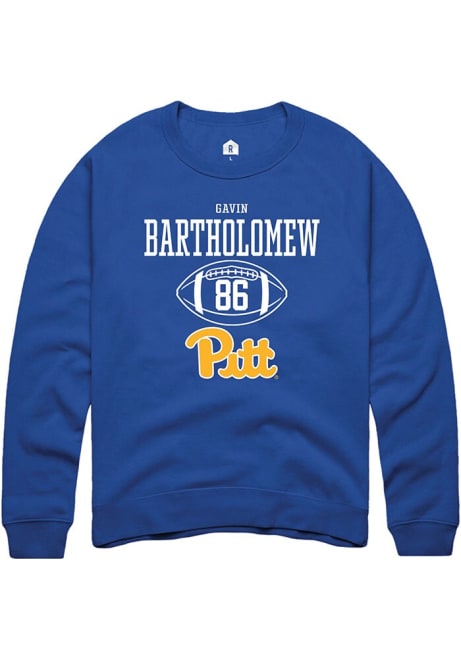 Gavin Bartholomew Rally Mens Blue Pitt Panthers NIL Sport Icon Crew Sweatshirt