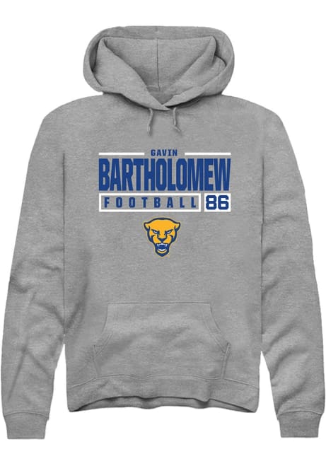 Gavin Bartholomew Rally Mens Graphite Pitt Panthers NIL Stacked Box Hooded Sweatshirt