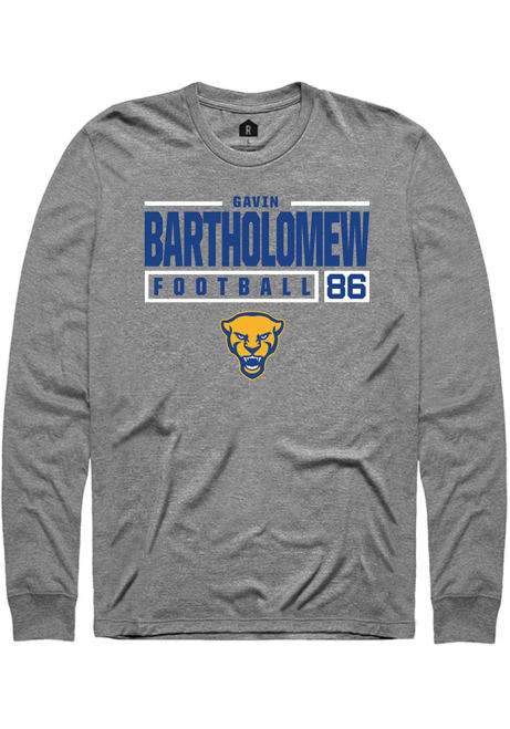 Gavin Bartholomew Rally Mens Graphite Pitt Panthers NIL Stacked Box Tee