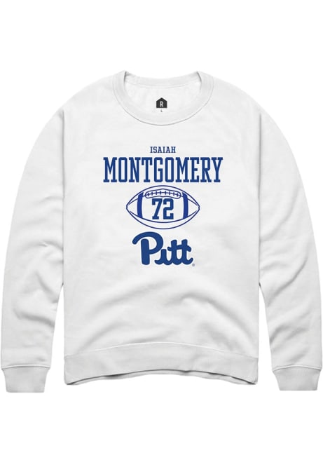 Isaiah  Montgomery Rally Mens White Pitt Panthers NIL Sport Icon Crew Sweatshirt