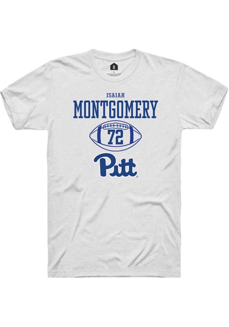 Isaiah  Montgomery White Pitt Panthers NIL Sport Icon Short Sleeve T Shirt