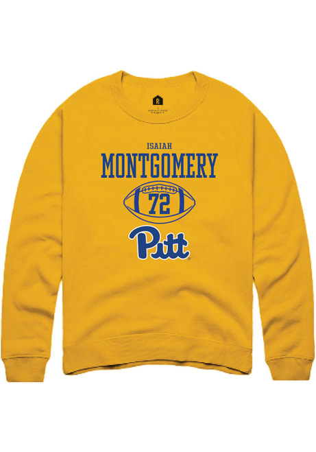 Isaiah  Montgomery Rally Mens Gold Pitt Panthers NIL Sport Icon Crew Sweatshirt