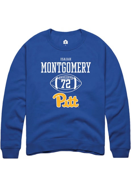 Isaiah  Montgomery Rally Mens Blue Pitt Panthers NIL Sport Icon Crew Sweatshirt