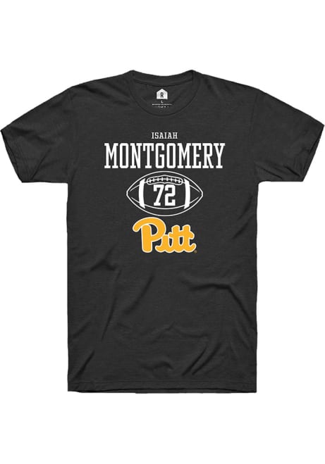 Isaiah  Montgomery Black Pitt Panthers NIL Sport Icon Short Sleeve T Shirt