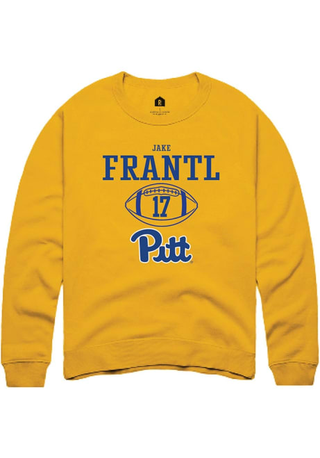 Jake Frantl Rally Mens Gold Pitt Panthers NIL Sport Icon Crew Sweatshirt