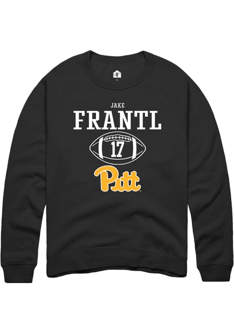 Jake Frantl Rally Mens Black Pitt Panthers NIL Sport Icon Crew Sweatshirt