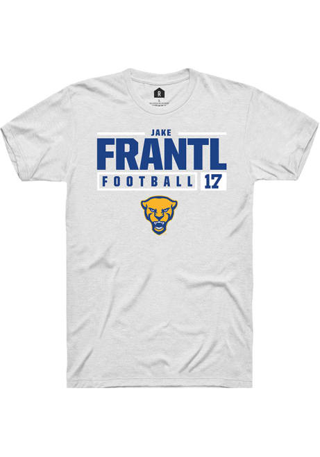 Jake Frantl White Pitt Panthers NIL Stacked Box Short Sleeve T Shirt