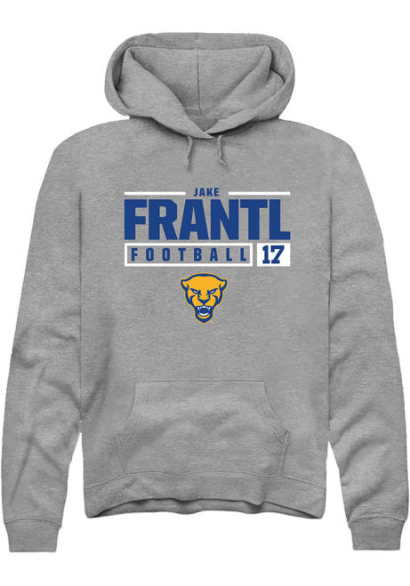 Jake Frantl Rally Mens Graphite Pitt Panthers NIL Stacked Box Hooded Sweatshirt