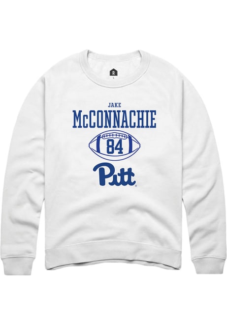 Jake McConnachie Rally Mens White Pitt Panthers NIL Sport Icon Crew Sweatshirt