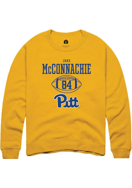 Jake McConnachie Rally Mens Gold Pitt Panthers NIL Sport Icon Crew Sweatshirt