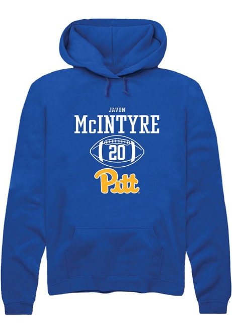 Javon Mcintyre Rally Mens Blue Pitt Panthers NIL Sport Icon Hooded Sweatshirt