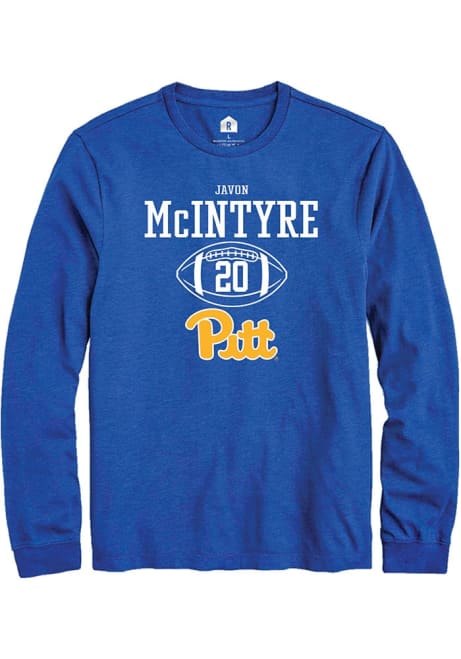 Javon Mcintyre Rally Mens Blue Pitt Panthers NIL Sport Icon Tee