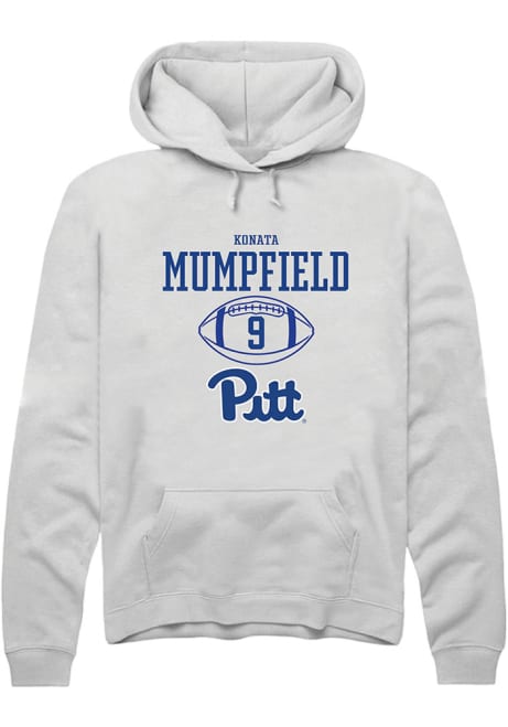 Konata Mumpfield Rally Mens White Pitt Panthers NIL Sport Icon Hooded Sweatshirt