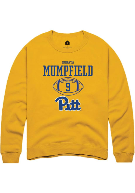 Konata Mumpfield Rally Mens Gold Pitt Panthers NIL Sport Icon Crew Sweatshirt