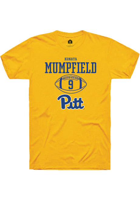 Konata Mumpfield Gold Pitt Panthers NIL Sport Icon Short Sleeve T Shirt