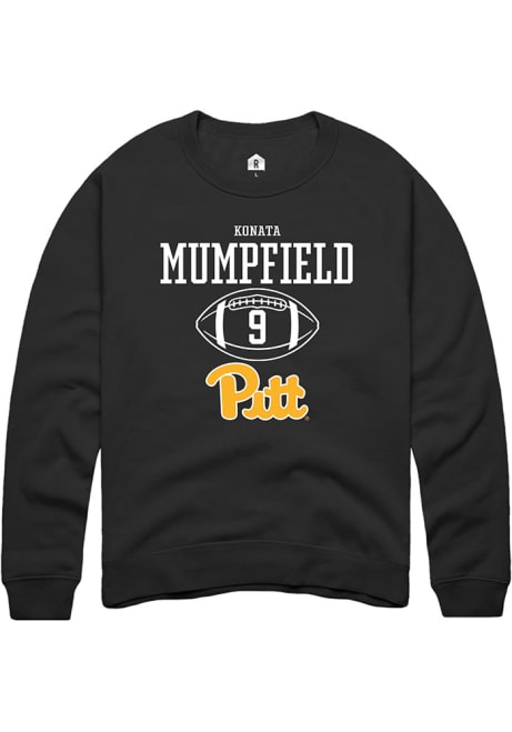 Konata Mumpfield Rally Mens Black Pitt Panthers NIL Sport Icon Crew Sweatshirt